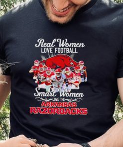 Real women love football smart women love the Arkansas Razorbacks signatures shirt