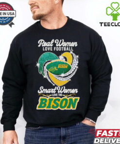 Real women love football smart women love the Bison diamond heart shirt