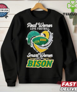 Real women love football smart women love the Bison diamond heart shirt