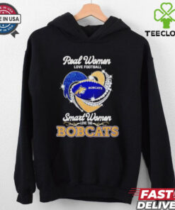 Real women love football smart women love the Bobcats diamond heart shirt