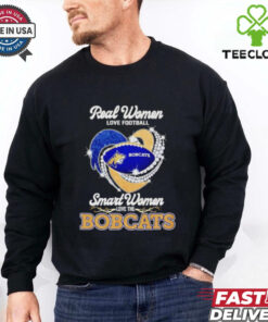 Real women love football smart women love the Bobcats diamond heart shirt