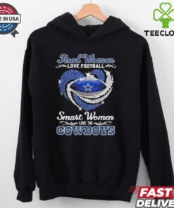 Real women love football smart women love the Dallas Cowboys diamond heart shirt