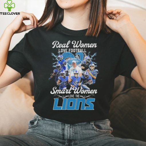 Real women love football smart women love the Detroit Lions hearts diamond signatures 2024 hoodie, sweater, longsleeve, shirt v-neck, t-shirt