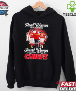 Real women love football smart women love the KC Chiefs coach Kelce Mahomes shirt