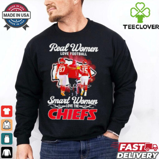 Real women love football smart women love the KC Chiefs coach Kelce Mahomes shirt