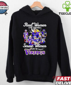 Real women love football smart women love the Minnesota Vikings all team shirt