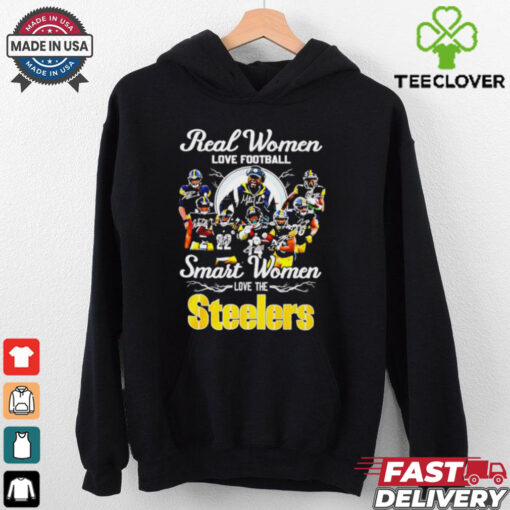 Real women love football smart women love the Pittsburgh Steelers all team shirt