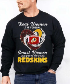 Real women love football smart women love the Redskins diamond heart hoodie, sweater, longsleeve, shirt v-neck, t-shirt