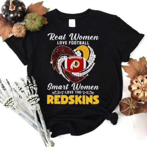 Real women love football smart women love the Redskins diamond heart hoodie, sweater, longsleeve, shirt v-neck, t-shirt