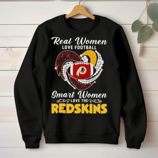 Real women love football smart women love the Redskins diamond heart hoodie, sweater, longsleeve, shirt v-neck, t-shirt