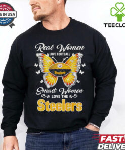 Real women love football smart women love the Steelers butterfly shirt