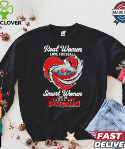 Real women love football smart women love the Tampa Bay Buccaneers diamond heart shirt