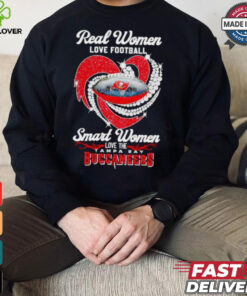 Real women love football smart women love the Tampa Bay Buccaneers diamond heart shirt