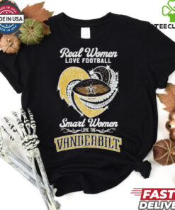Real women love football smart women love the Vanderbilt diamond heart shirt