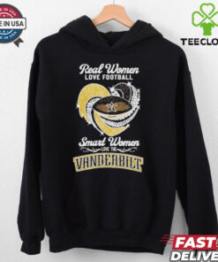 Real women love football smart women love the Vanderbilt diamond heart shirt