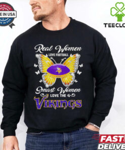 Real women love football smart women love the Vikings butterfly shirt
