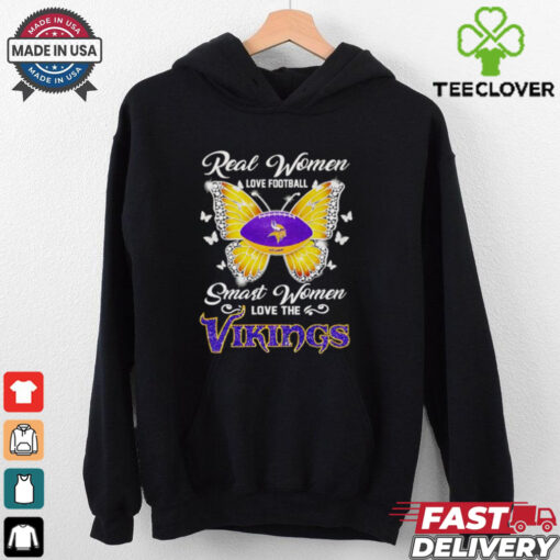 Real women love football smart women love the Vikings butterfly shirt
