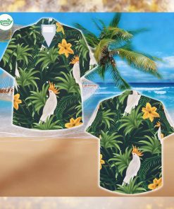 Realistic tropical leaves and birds Hawaiian Shirt