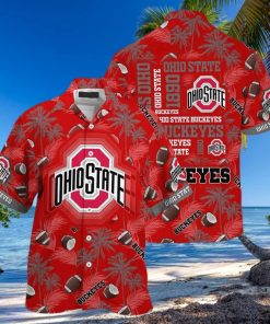 Red Aloha NCAA Ohio State Buckeyes Hawaiian Shirt Best Beach Gift