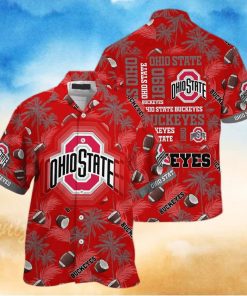 Red Aloha NCAA Ohio State Buckeyes Hawaiian Shirt Best Beach Gift