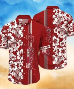 Red Aloha NCAA Oklahoma Sooners Hawaiian Shirt Gift For Beach Trip