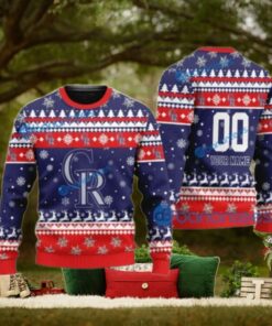 Red And Blue Snowflake Colorado Rockies Ugly Sweater Custom Name