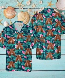 Red Angus Blue Floral Summer 3D Hawaiian Shirt