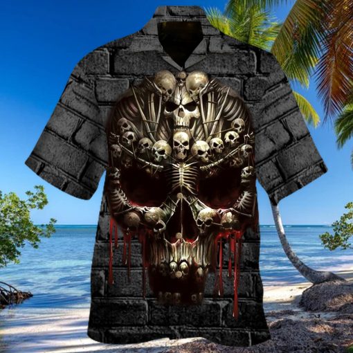 Red Blood Skull Hawaiian Shirt