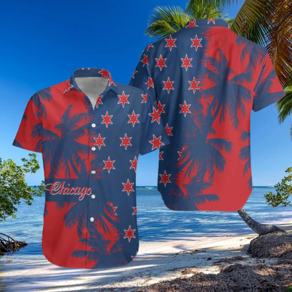 Red Blue Chicago Hawaiian Shirt Red Blue Chicago Hawaiian Shirt