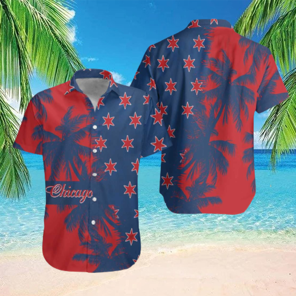 Red Blue Chicago Hawaiian Shirt Red Blue Chicago Hawaiian Shirt