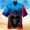 Red Blue Smoke Skull Hawaiian Shirt