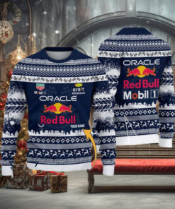 Red Bull Racing Customized UUgly Christmas Sweater Gift For Holiday