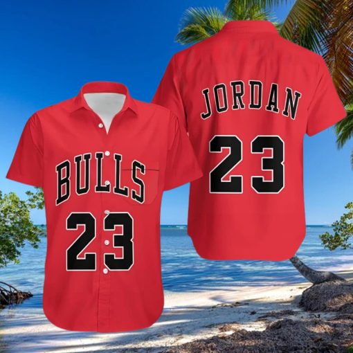 Red Chicago Bulls Hawaiian Shirt