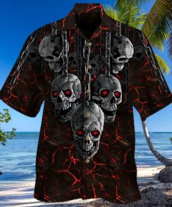 Red Eye Lava Skull Hawaiian Shirt