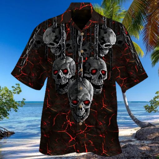 Red Eye Lava Skull Hawaiian Shirt