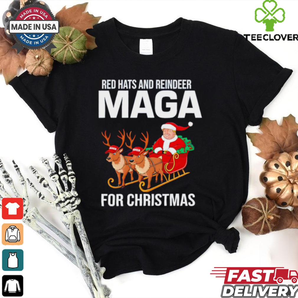 Red Hats and Reindeer MAGA for Christmas Trump Santa shirt Red Hats and Reindeer MAGA for Christmas Trump Santa shirt