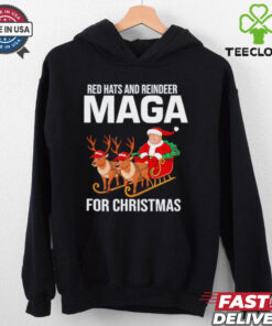Red Hats and Reindeer MAGA for Christmas Trump Santa shirt
