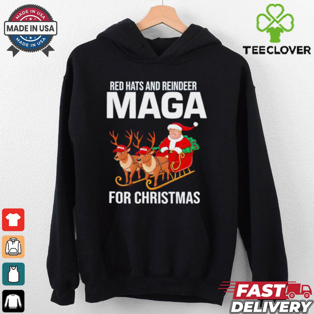 Red Hats and Reindeer MAGA for Christmas Trump Santa shirt Red Hats and Reindeer MAGA for Christmas Trump Santa shirt
