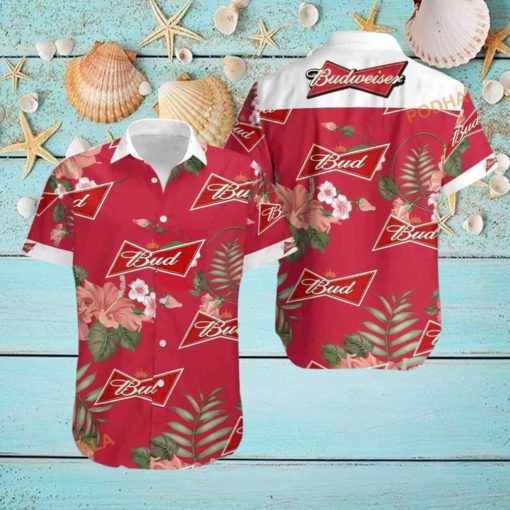 Red Hibiscus Flower Aloha hawaiian Shirt
