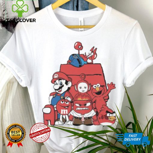 Red House Cartoon Characters Mario Angry Bird And Muppet T hoodie, sweater, longsleeve, shirt v-neck, t-shirt