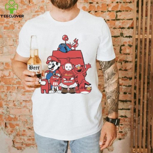 Red House Cartoon Characters Mario Angry Bird And Muppet T hoodie, sweater, longsleeve, shirt v-neck, t-shirt