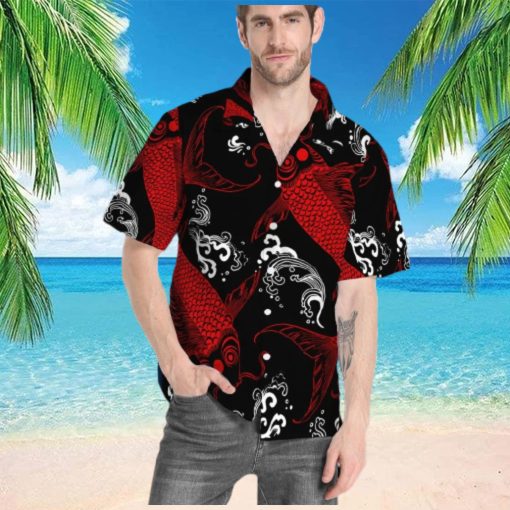 Red Koi Fish Hawaiian Shirt