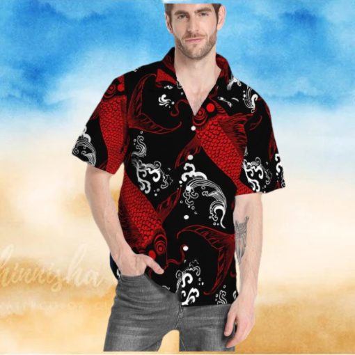 Red Koi Fish Hawaiian Shirt