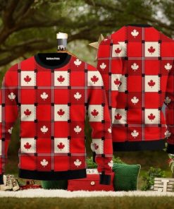 Red Maple Leaf Canada Day Ugly Christmas Sweater For Everyone