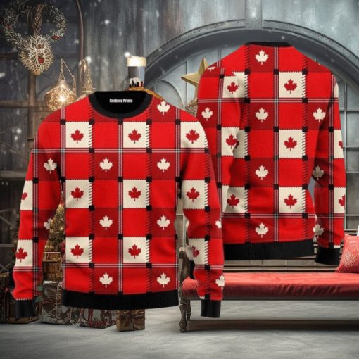 Red Maple Leaf Canada Day Ugly Christmas Sweater For Everyone