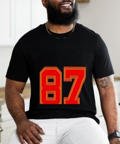 Red Number 87 White Yellow Football Basketball Shirt