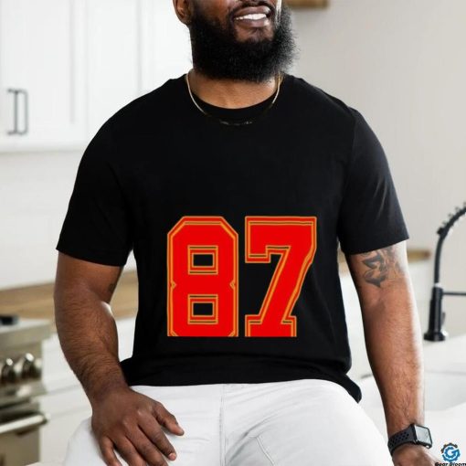 Red Number 87 White Yellow Football Basketball Shirt