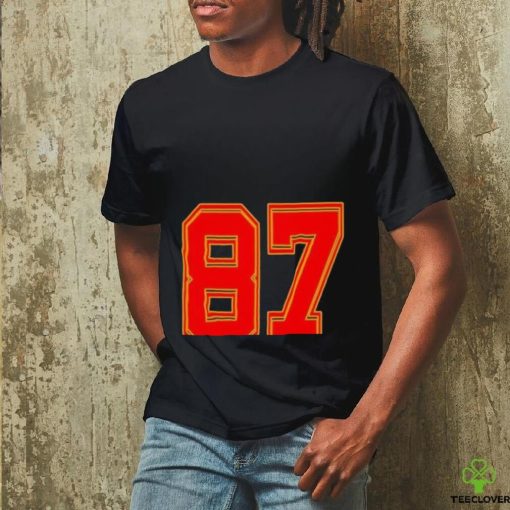 Red Number 87 White Yellow Football Basketball Shirt
