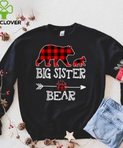 Red Plaid Big Sister Bear One Cubs Matching Buffalo Pajama T Shirt