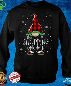 Red Plaid The Shopping Gnome Funny Family Christmas Pajamas T Shirt